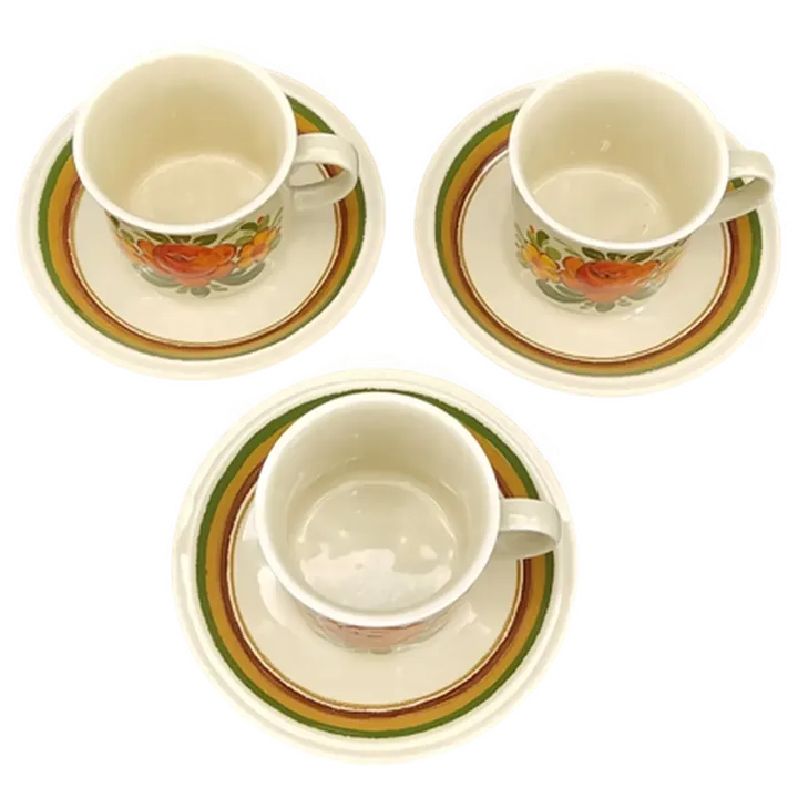 Winterling Röslau Bavaria Kaffeetassen Set (3 Tassen + 3 Untertassen) - Bild 2