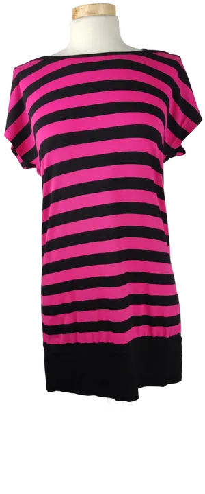Here+there C&A Kinderkleid pink-schwarz gestreift - Gr. 170/176 - Bild 1