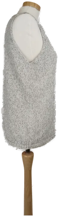 Pullunder Damen Strickoptik V-Ausschnitt grau-beige-silber - M/38 - Bild 3