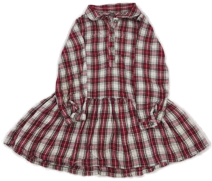 Losan Kinder Kleid kariert rot Gr. 98 cm(3 Jahre) - Bild 1