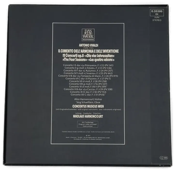 LP Antonio Vivaldi: il cimento dell´ armonia e dell´ inventione, Vintage - Bild 4