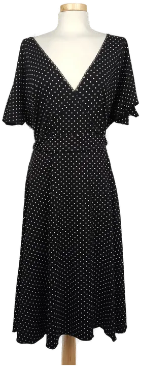 Mariposa Damenkleid midi schwarz mit weißen Punkten - XXL/44 - Bild 1