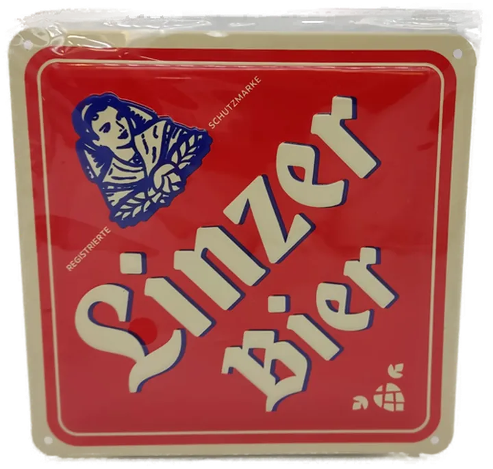 Linzer Bier Blechschild, 15 x 15 cm, originalverpackt - Bild 2