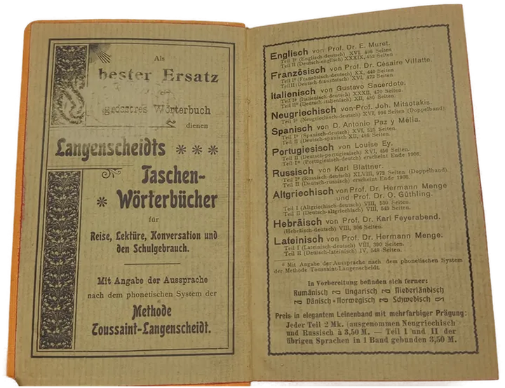 Langenscheidt Taschenwörterbuch Spanisch-Deutsch, Teil II (1903) – Sehr gut erhaltenes Sammlerstück - Bild 7