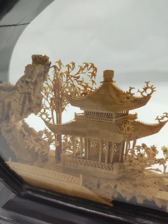  Diorama Schaukasten - Chinesische Korkschnitzerei - Bild 6