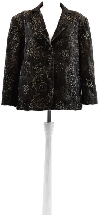 Neuwertige bestickte Baumwoll-Damenjacke, Größe EUR 42, Herbstmode - Bild 1