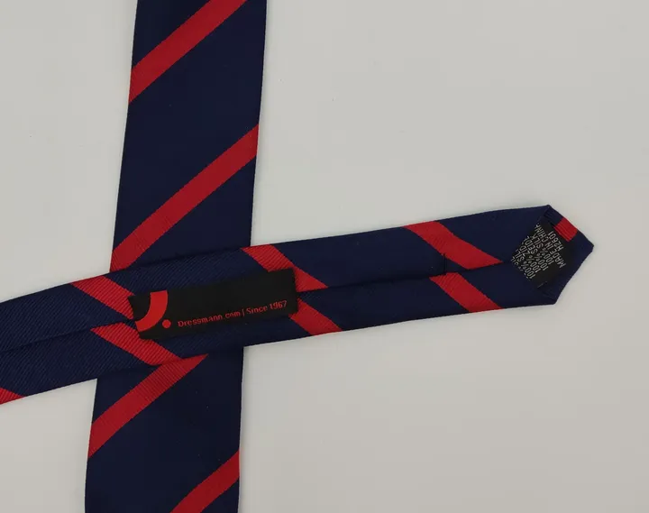Dressman Herren Krawatte blau/rot gestreift  - Bild 2