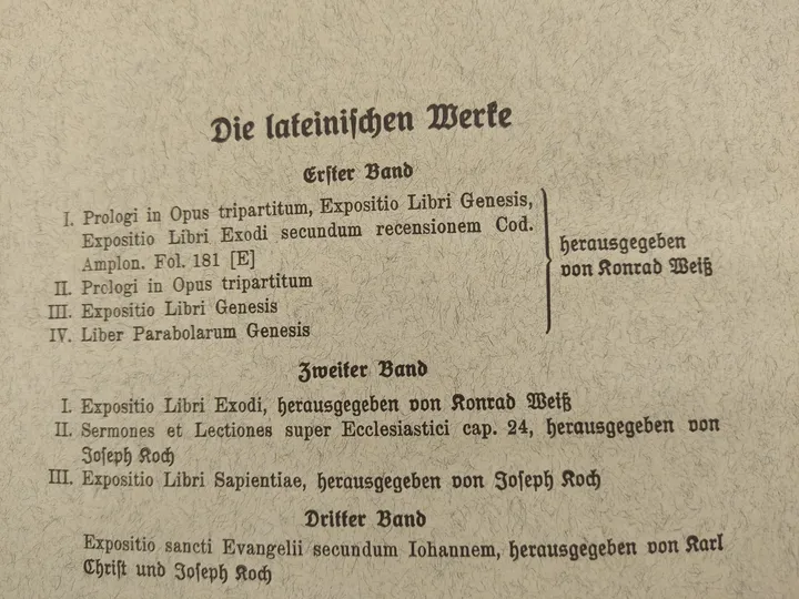 Meister Eckhart Die Deutschen und lateinischen Werke Untersuchungen 1. Band, 1940, antiquarisch - Bild 2