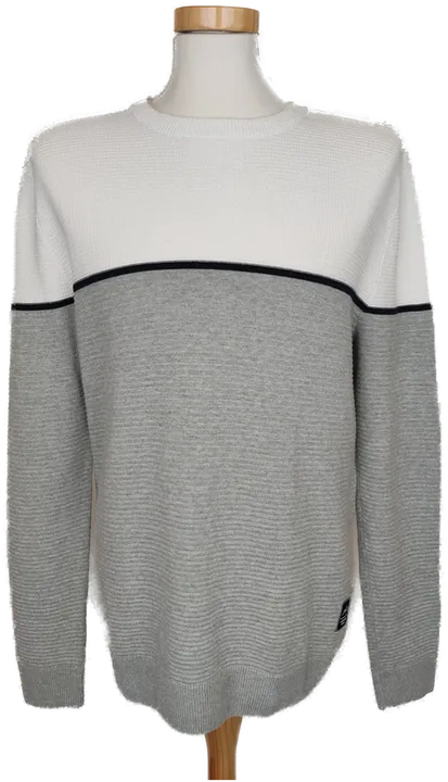 Jack & Jones Herren Pullover grau/weiß - M/48 - Bild 4