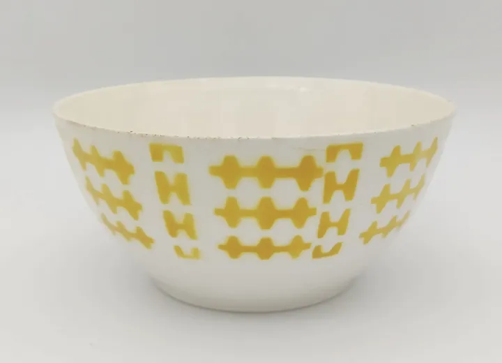 Salatschüssel aus Keramik mit gelbem Muster - Bild 1