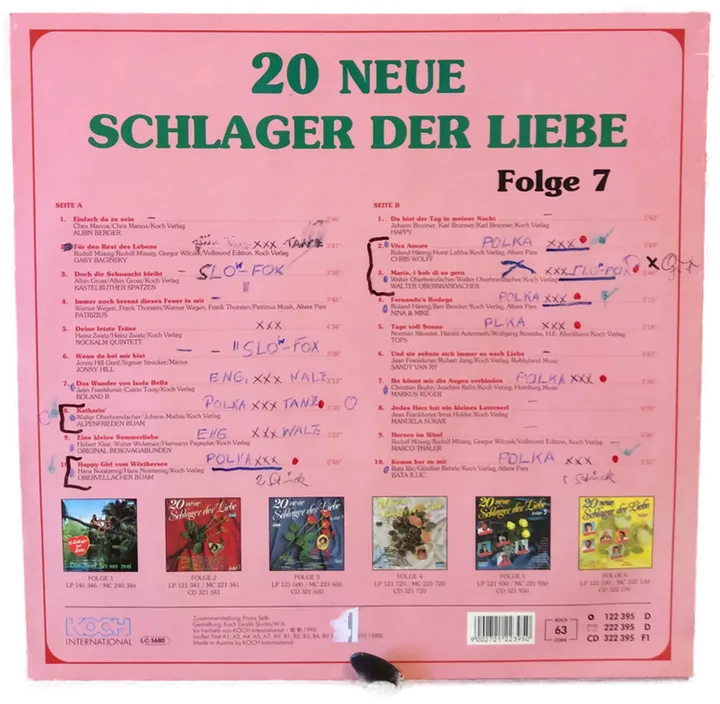 LP Schallplatte - 20 neue Schlager der Liebe Folge 7 - Bild 2