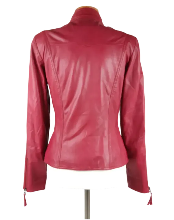 BTFCPH Damen Lederjacke, weinrot - Gr. S - Bild 2