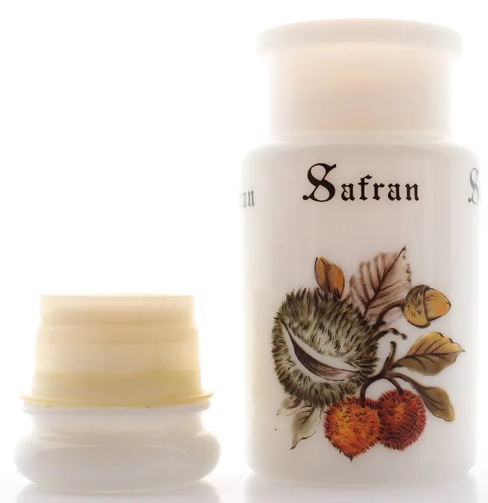Vintage Gewürzglas-Set aus Porzellan (6-teilig) – mit floralen Motiven & Beschriftung - Bild 5