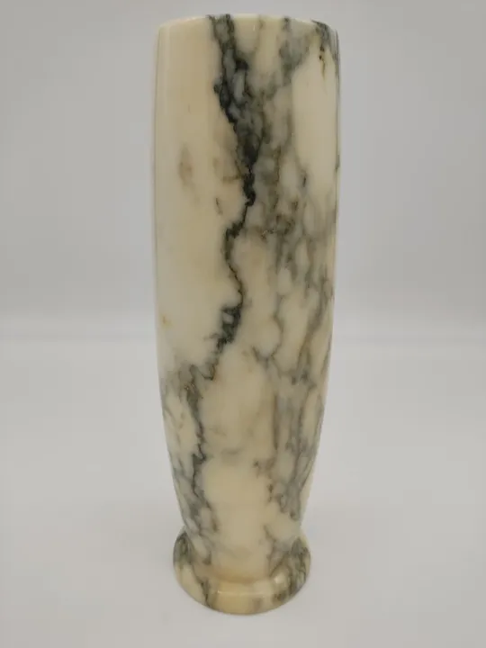 Große Marmor-Vase / beige-grau - Bild 1