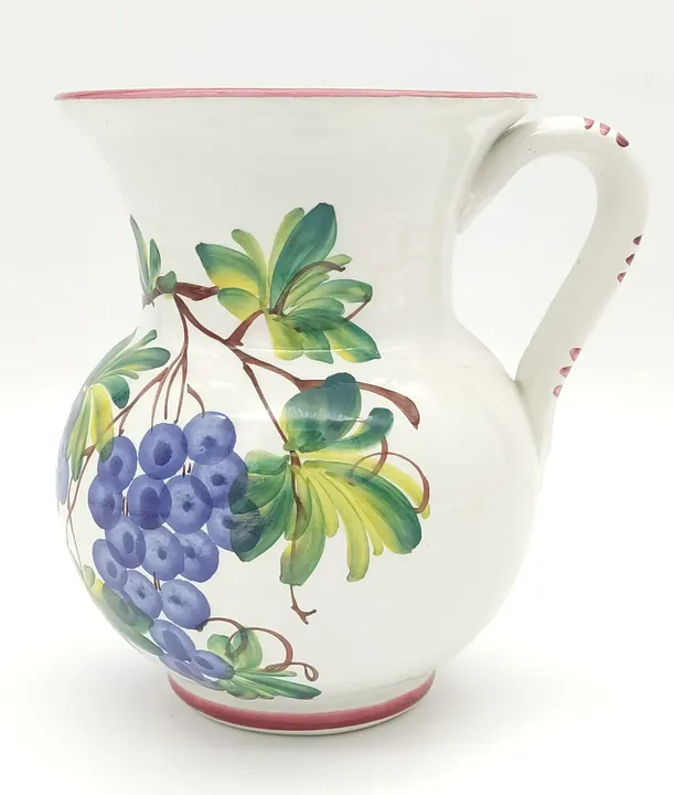 Keramik Krug mit Traubenmotive weiß  - Bild 3