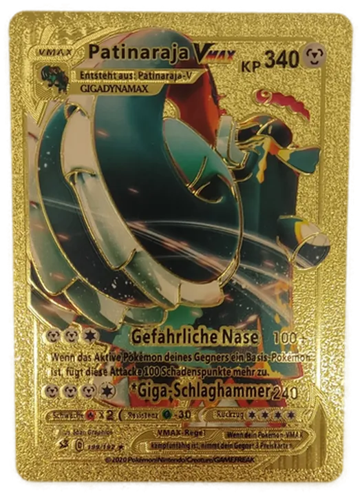 Pokémon Sammelkarte Goldfolie Vmax Patinaraja Vmax - Bild 1