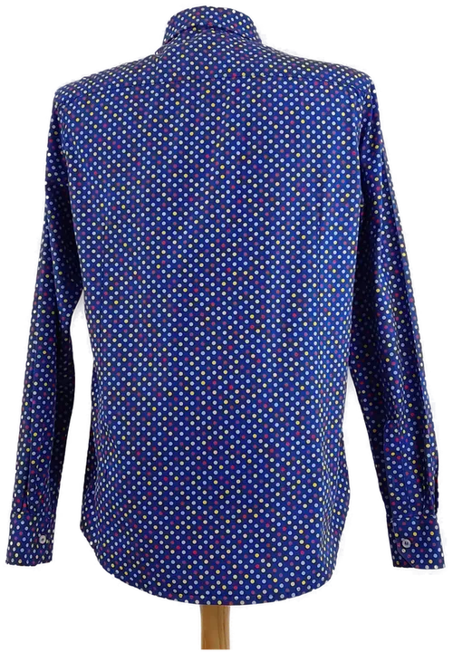 Blaues Herren Hemd Langarm, gepunktet, Gr. L - Bild 2