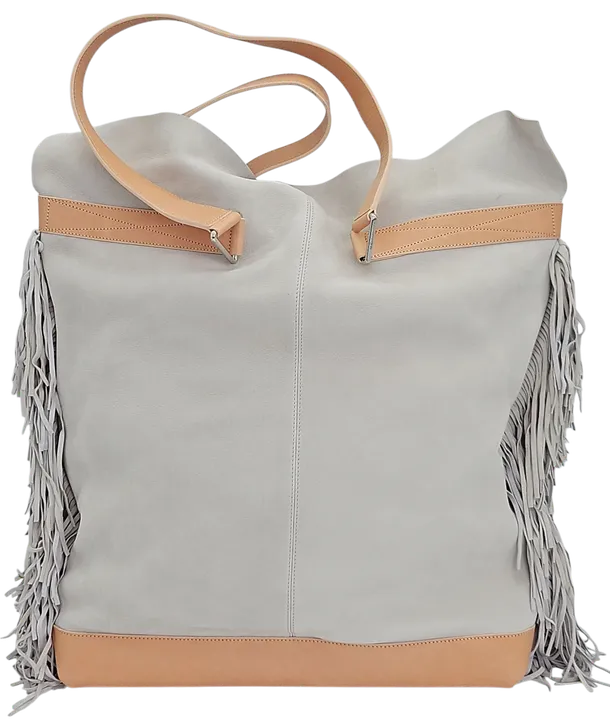 Max V. Koenig Damen Handtasche mit Fransen, grau/creme - groß - Bild 1