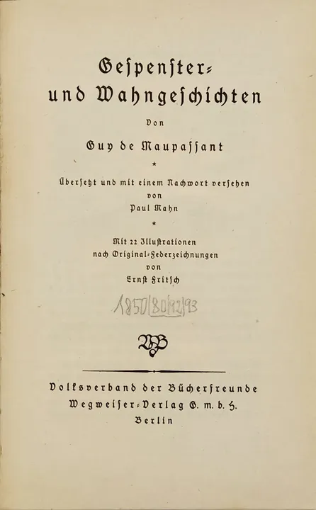 Gespenster- und Wahngeschichten. Guy de Maupassant - VINTAGE 1893 - Bild 4