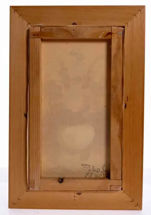 Bild Alfonso Tenerife Blumenstillleben im Holzrahmen, signiert, Vintage Wandbild - Bild 4