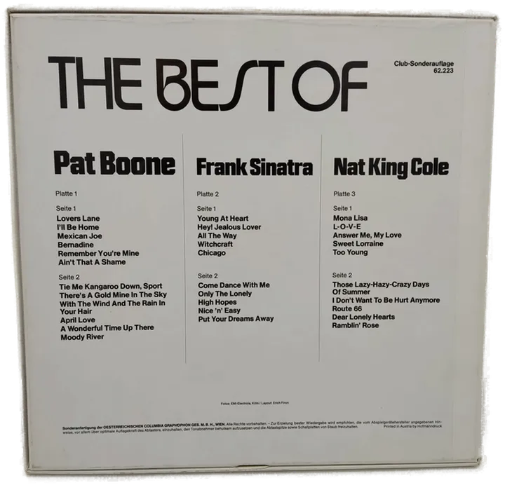 The Best Of Pat Boone, Frank Sinatra & Nat King Cole – 3 Schallplatten - Bild 2