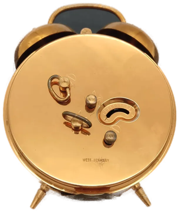 Mechanischer Wecker West Germany, goldfarben, Vintage - Bild 2