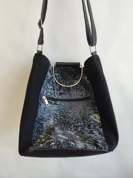 Damen Handtasche schwarz handgemacht upcycling - Bild 2