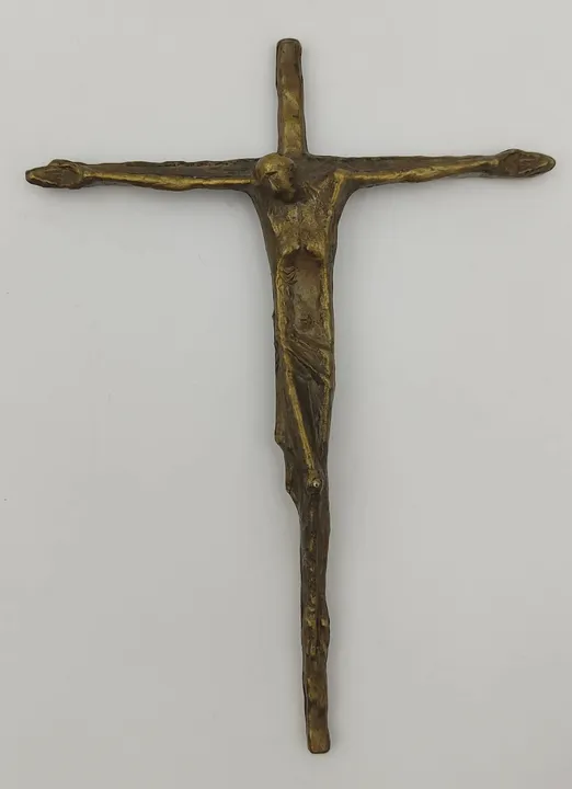 E. Huber Jesus am Kreuz aus Messing - 15cm - Bild 1
