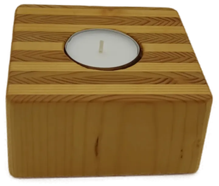 Teelichthalter aus Schichtholz quadratisch - Bild 1