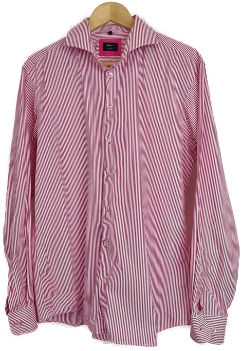 Jake´s Herren Hemd pink/weiß gestreift Gr. 43/44 - Bild 1