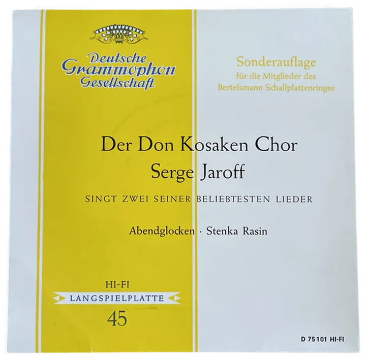 Singles Schallplatte - Deute Grammophon Gesellschaft - Der Don Kosaken Chor - Serge Jaroff - Bild 1