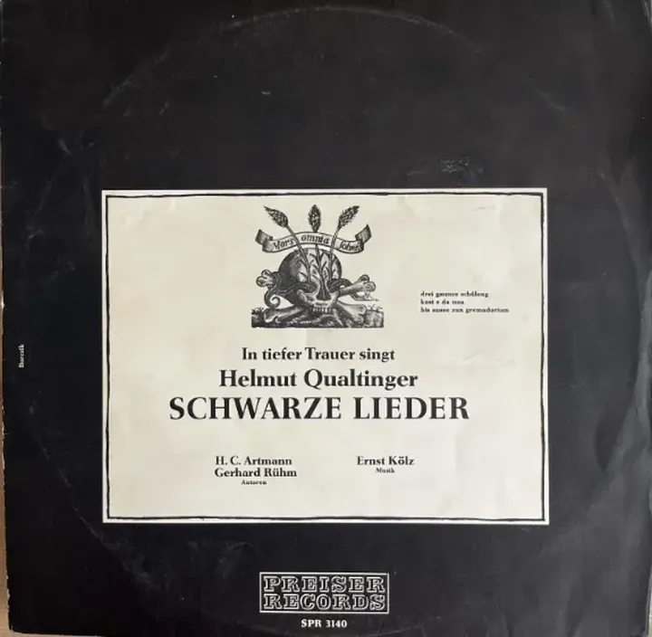 Schallplatte In Tiefer Trauer singt Helmut Qualtinger schwarze Lieder 1967 SPR 3140 - Bild 2