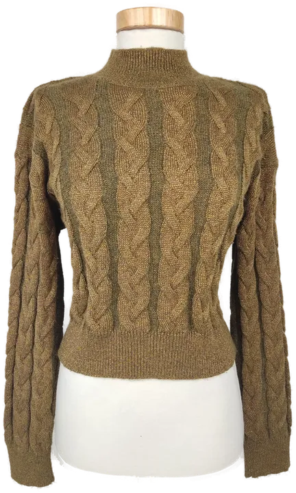 Mango Damen Strickpullover gold/olivgrün - Gr. XS - Bild 1