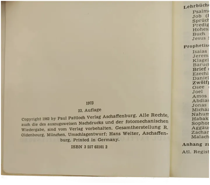 Buch Die Heilige Schrift, Bibel von 1973 schwarz mit Goldrand - Bild 8