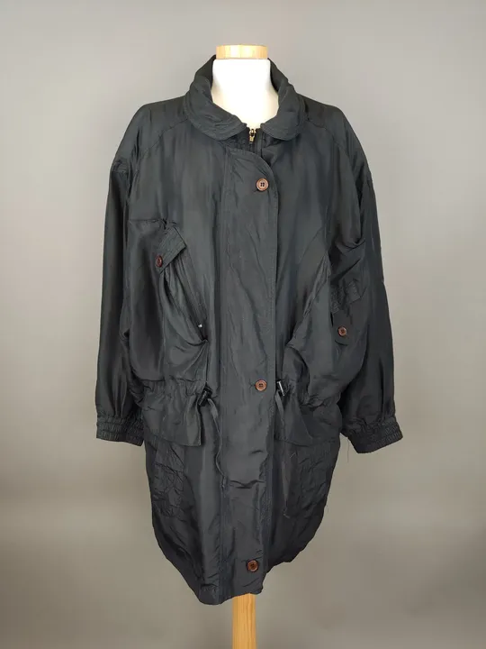 Vintage Damen Parka aus Seide schwarz - M/L - Bild 4