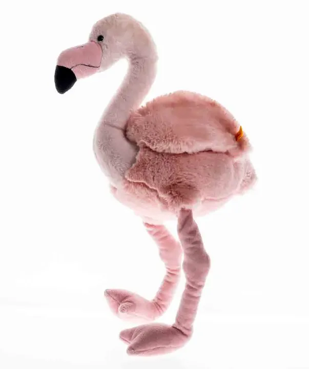 Steiff Knopf im Ohr Pinky Schlenker-Flamingo Plüschtier in rosa, Höhe 30cm - Bild 2