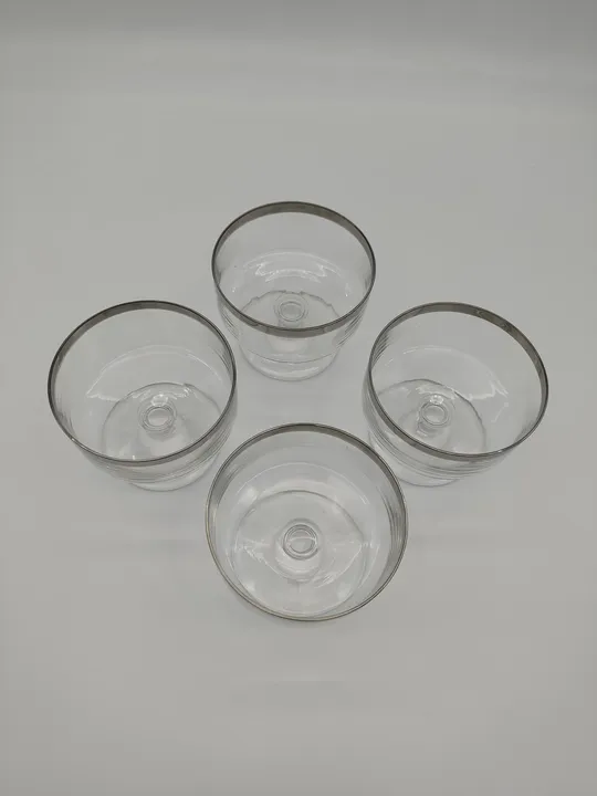 4 Glasschalen mit Silberrand D/9,5 cm - Bild 2