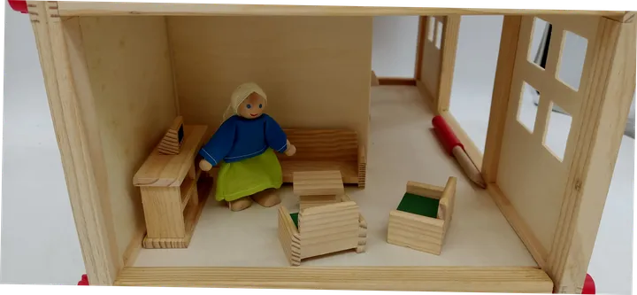  Small Foot Puppenhaus mit Möbeln, 2 Etagen, Rollenspielzeug für Kinder, aus Holz, inkl. Einrichtung, ab 3 Jahren - Bild 5