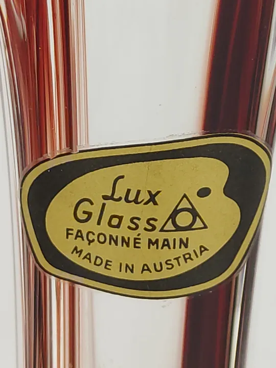Vintage Lux Buntglasvase - rot - Bild 6