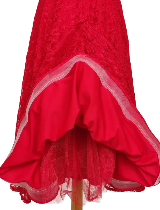 Vintage heine Damen Abendkleid, rot - Gr. S  - Bild 4