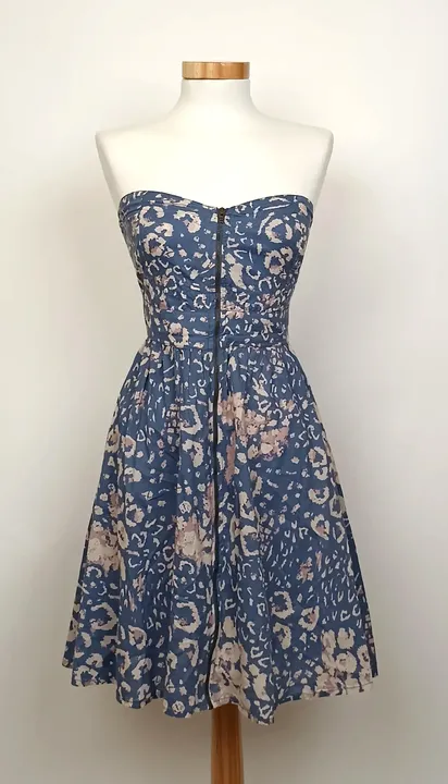 Look Midi Kleid blau gemustert Gr. 36 - Bild 1