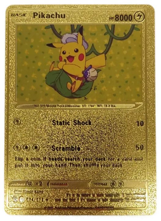  Pokémon Sammelkarte Goldfolie Pikachu BASIC - Bild 1