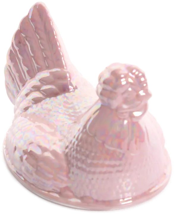Keramik Huhn-Dose in Perlmutt-Rosa von Krömer – Vintage Deko & Aufbewahrung - Bild 2