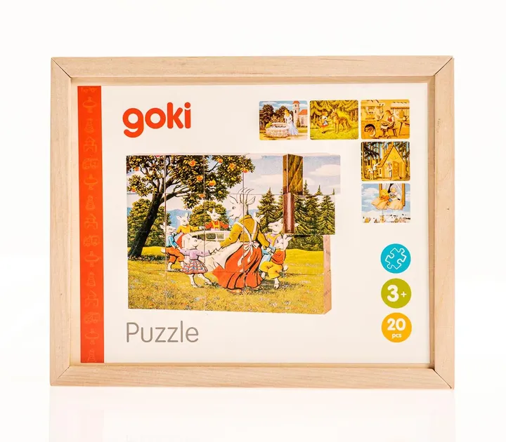 GOKI Würfelpuzzle Holz Märchen 57877 - Bild 1