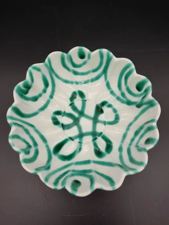 Kleine Gmundner Keramik Schale grüngeflammt Barock  - Bild 2