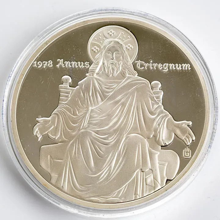 Vatikan, Medaille, Dreipäpstejahr 1978, versilbert mit Teilvergoldung - Bild 1