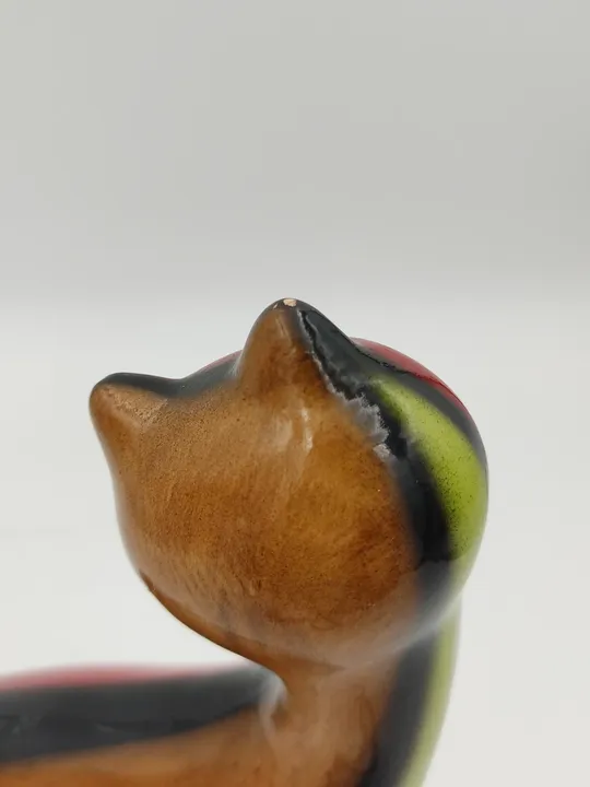 Deko Katzenfigur aus Keramik bunt  - Bild 3