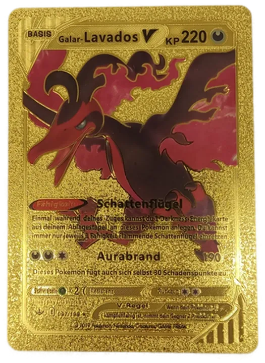  Pokémon Sammelkarte Goldfolie Galar-Lavados V BASIS - Bild 1