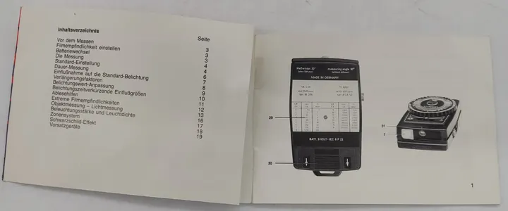 Gossen Lunalite Belichtungsmesser mit Beschreibung - Bild 7