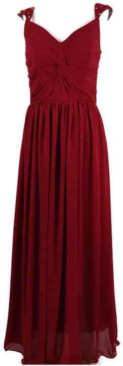 Rotes Abendkleid mit Perlen bestickt - Bild 1